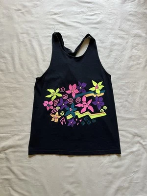 Camiseta sin mangas eléctrica vintage playa musculosa flores de neón playa piscina cubierta vacaciones Foto 1 de 4