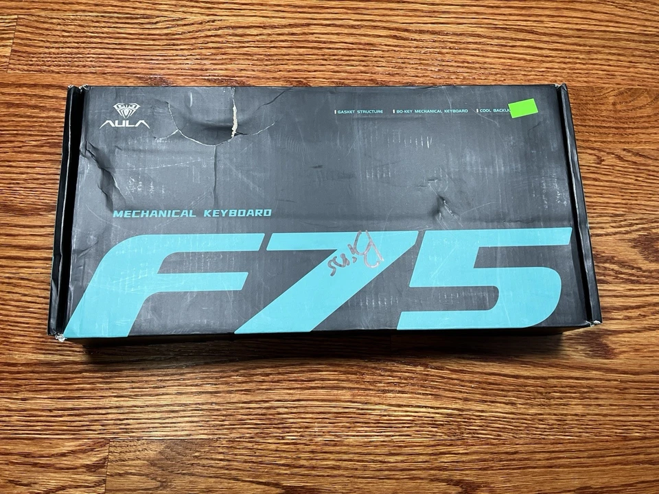 AULA F75 75 Wireless Gaming Mechanical Keyboard Gray Wood Switch V3 Blue White - Image 1 of 3