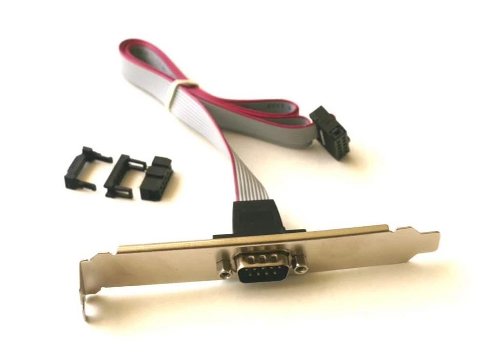 Soporte de cable Everex puerto serie DB9 a IDC10 de 30 pulgadas agregar puerto DB9 AT placa base Foto 1 de 1