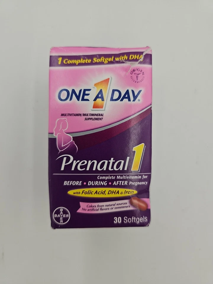 One A Day Prenatal 1 Multivitamínico/Multimineral Completo 30 Cápsulas Blandas Exp. 9/26 Foto 1 de 1