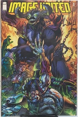 IMAGE UNITED #1 JIM LEE VARIANT  1ST CVR APP OMEGA SPAWN SIGNED Whilce Portacio - Image 1 of 2