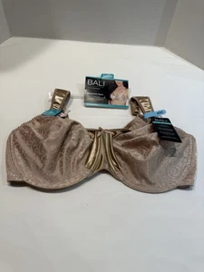 NWT Women’s 40C Beige Bali Minimizer Breathable Back Underwire Smoothing Bra - Picture 1 of 7