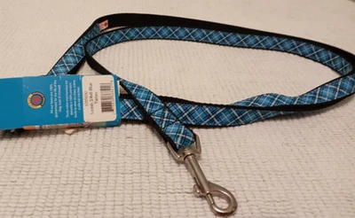 NEW RC Pets 3/4" x 6 ft Dog Leash Blue Tartan - Image 1 of 2