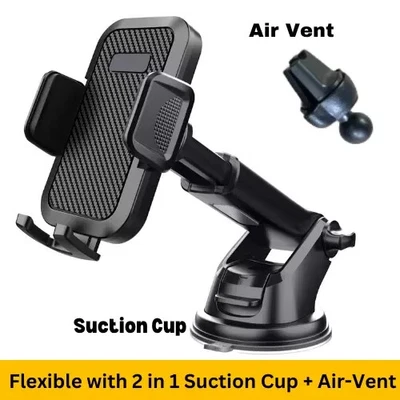 Universal Car Phone Holder 360° Windscreen Dashboard Air Vent Stand - Image 1 of 4
