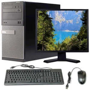 Dell OptiPlex Desktop Computer i5 PC 8GB RAM 1TB HD 19in LCD Windows 10 WiFi DVD - Picture 1 of 7