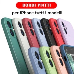 Custodia cover per iPhone 13 12 11 / Mini Pro Max in Tpu morbido Bordi piatti - Foto 1 di 47