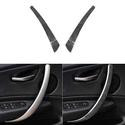 4Pcs Carbon Fiber Interior Door Handle Panel Cover For BMW E81 E82 E87 E88 08-13 - Image 1 of 4