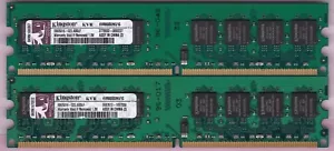 2GB 2x1GB KINGSTON PC2-6400 KVR800D2N5/1G DDR2-800 DESKTOP Ram Memory Kit 240Pin - Picture 1 of 4