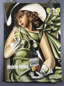 Absinthe Poster Homage A Tamara de Lempicka By Artist John Pacovsky, New 19x26” - Picture 1 of 7