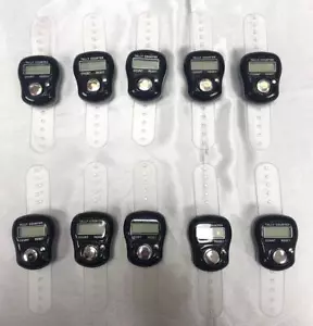Anillo de dedo negro digital Tasbeeh contador temporizador fila de tejido religioso - Imagen 1 de 8