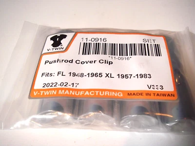 Harley Pushrod Cover Clips FL XL Panhead 48-65 Sportster 57-83 V-Twin 11-0916 T8 - Image 1 of 3