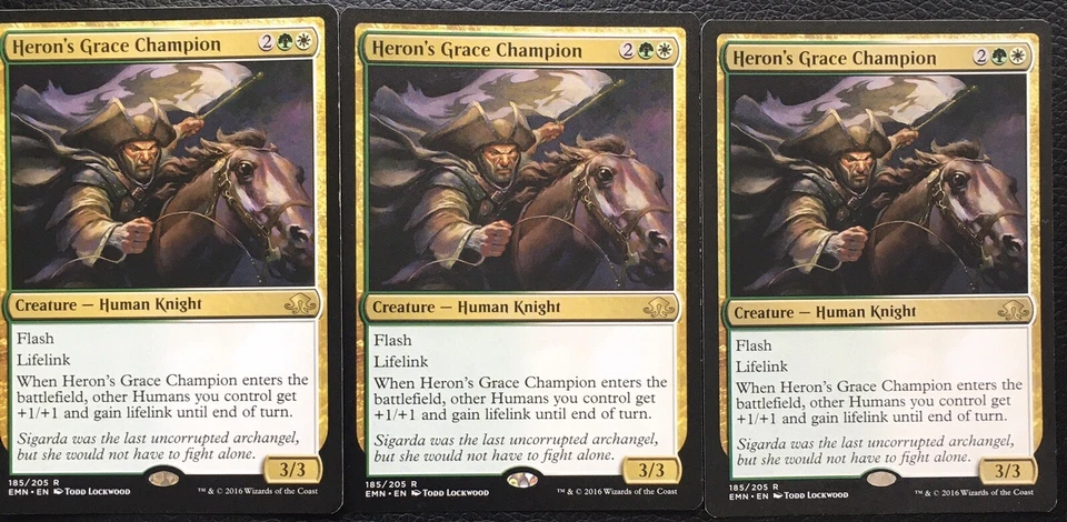 3x Heron's Grace Champion - Eldritch Moon - 185/205 - Magic the Gathering - Rare - Image 1 of 1