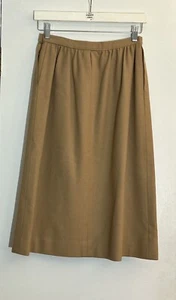 Vintage Pendleton  Skirt Tan Size 2 Pure Virgin Wool Fully Lined Made USA Pocket - Picture 1 of 9