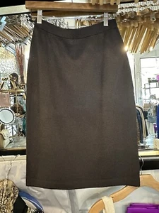 ST JOHN Santana Knit Skirt Size 4 Chocolate Brown Black Label - Imagen 1 de 3