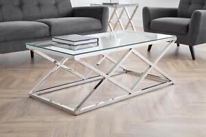 X-Frame Coffee Table Centre Lounge Sofa Biarritz Living Room Furniture Glass