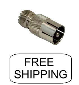 1x UHF Adapter -  Straight Jack-Push on Plug- Amphenol 83-5SPA - NEW - Picture 1 of 6
