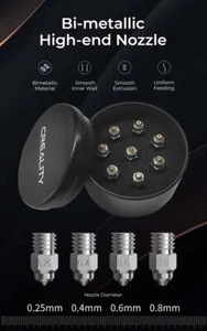 Creality CR-6 SE Neo S1 MK8 Bi Metal Hardened Steel Tip 8PC Nozzle Kit - Picture 1 of 6