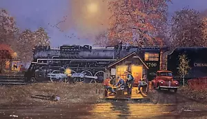 Passing Time Firmata Edizione Limitata Stampa AP di Dave Barnhouse - Locomotiva - Foto 1 di 1