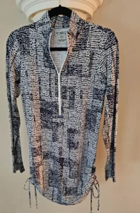 IBKUL Dress Women's Small SPF 50 Sun Golf Vented Long Sleeves Blue & White NWOT - Picture 1 of 6