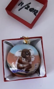 Blown Glass Ornament Koala Reverse HandPainted 3” Collectible Ball Christmas EUC - Picture 1 of 9
