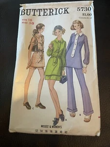 Vintage Butterick Sewing Pattern 5730 Pant Dress or Jumper Size 16. Uncut. A10 - Picture 1 of 2