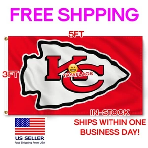 Kansas City Chiefs 3x5 Foot Banner Flag Football FREE SHIPPING - Picture 1 of 6