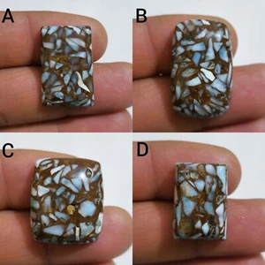 Unique Copper Larimar Rectangle Shape Cabochon Loose Gemstone Jewelry For Making - Picture 1 of 13