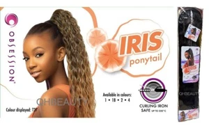 OBSESSION SYNTHETIC DRAWSTRING CURLY LONG HAIR PONYTAIL - IRIS - Picture 1 of 8