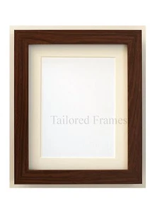 Tailored Frames Brown Walnut Picture Poster Frames with White and Black Mounts - Picture 1 of 11