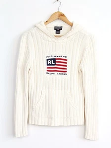 Polo Ralph Lauren Pullover mit Kapuze USA Flagge beige, Größe L Damen’s - Bild 1 von 6