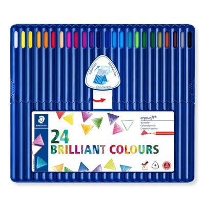 24 Count Ergonomic Triangular Colored Pencils with Stand Up Box for Artists - Image 1 of 4