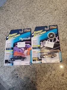 Johnny Lightning 2-Car Set Plymouth Savoy & 1984 Nissan 300ZX New Sealed Lot - Picture 1 of 9