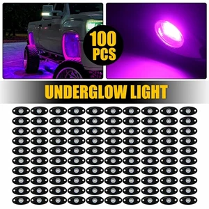 100X Vainas de luz de roca LED púrpura debajo de la carrocería lámpara brillante todoterreno SUV camioneta Y - Imagen 1 de 12