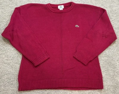 Suéter Vintage Chemise Lacoste Para Hombre XL Grueso Granate Tejido Pullover Gator Foto 1 de 4