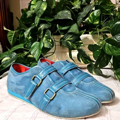 Bally Albana Blue Suede Sneakers 41E/10.5M - Image 1 of 4