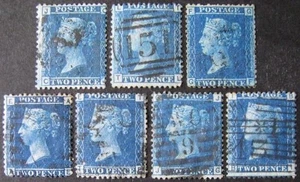 QV 2d Blue Set, plates 7-15, fine used. Sg.45. - Picture 1 of 1