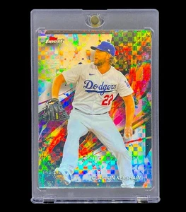 CLAYTON KERSHAW SWIRL CHECKERBOARD REFRACTOR WHITE Holo Non Auto - DODGERS - Picture 1 of 6