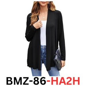 Bluetime Women's Casual Lightweight Open Front Soft Draped Ruffles Cardigan, L - Picture 1 of 6