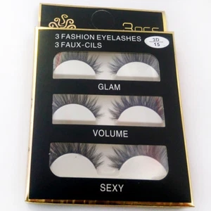 3 pares de pestañas postizas cruzadas de maquillaje de visón 3D hechas a mano maquillaje pestañas naturales - Imagen 1 de 12