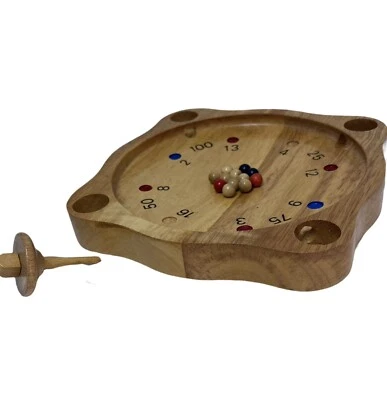 Juego de ruleta de madera alemán vintage ruleta de mesa de madera completo usado en excelente estado Foto 1 de 4