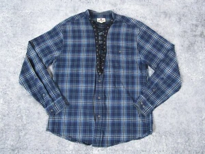 Woolrich Hemd Herren mittelblau kariert Langarm Knopfleiste Flanellkragen - Bild 1 von 10