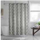 Shower Curtain 72 in. Stone Gray and White Trellis Home Decorators