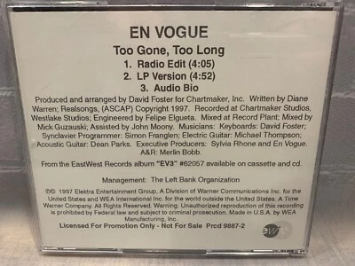 EN VOGUE Too Gone Too Long (CD, PROMO Single) - Image 1 of 2
