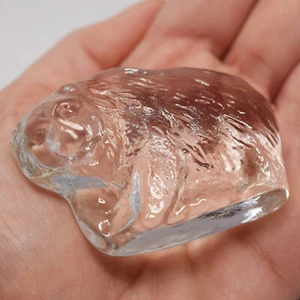 Bear Art Glas Briefbeschwerer Handkühler klar zu Fuß Vintage Polar Grizzly Wild - Bild 1 von 12