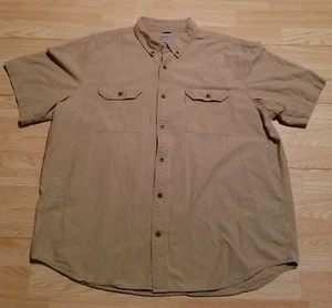 Carhartt Men's Relaxed Fit 3XL Short Sleeve Button Down Canvas Work Shirt EUC - Picture 1 of 9