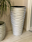 Large White Plastic Plant Pot / Stand - Indoor And Outdoor