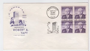 TurtlesTradingPost- Robert A. Taft 1960 FDC #1161 House of Farnam Block of 4 - Picture 1 of 1