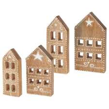 Weihnachtshäuser Holz bemalt Deko Häuser Weihnachten 2 Varianten