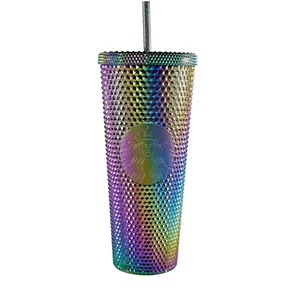 Starbucks 2023 Oil Slick Rainbow Black Bling Iridescent Venti Tumbler 24oz NEU! - Bild 1 von 5