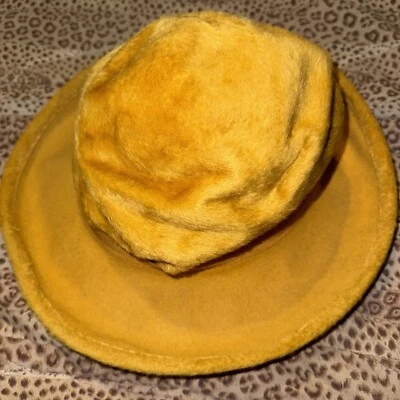 Sombrero Duquesa Jami Hecho en Italia Imitación Piel Amarillo Vintage 0496 Foto 1 de 4